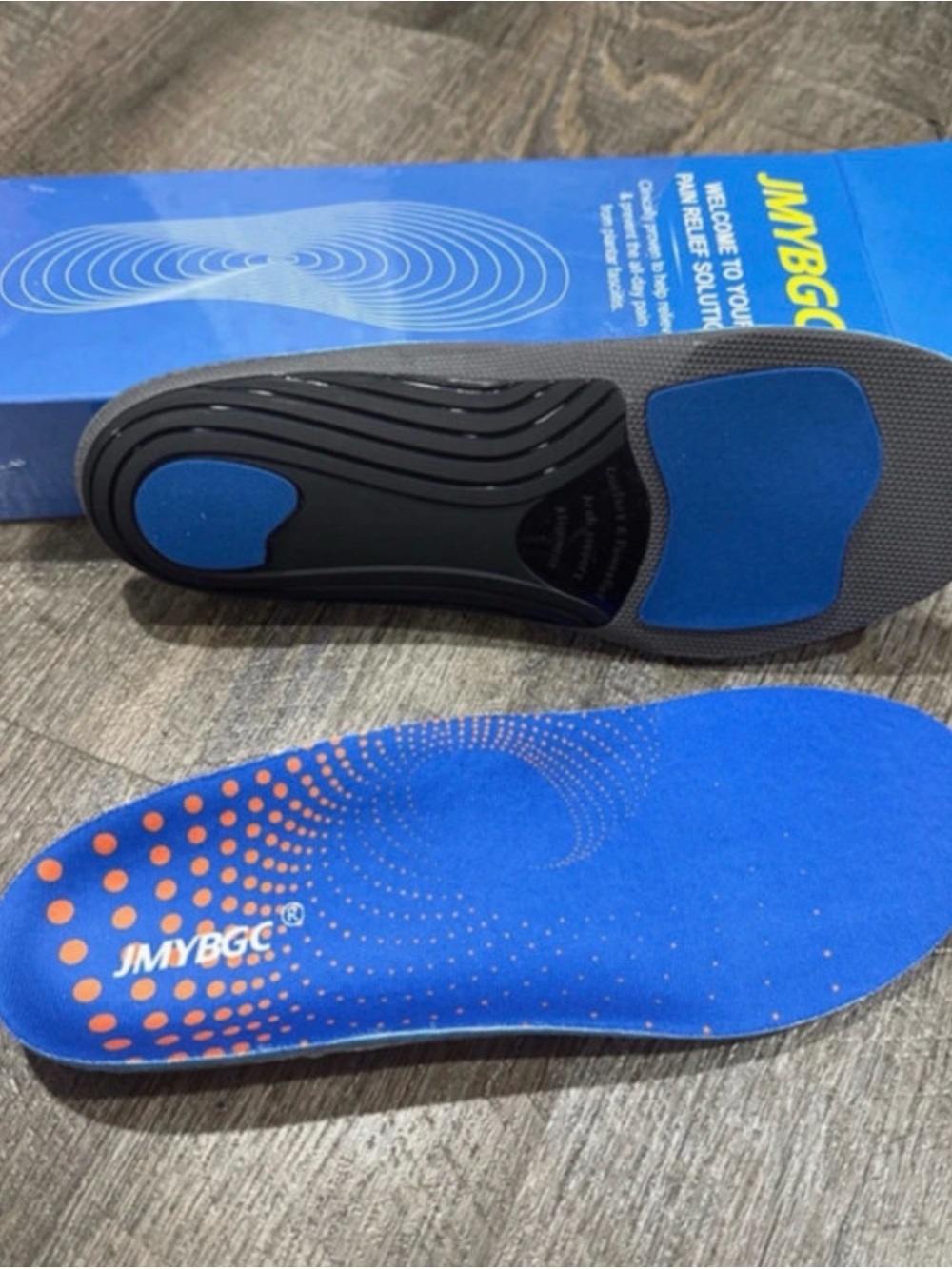 Blue unisex Cushioned Shoe Insoles